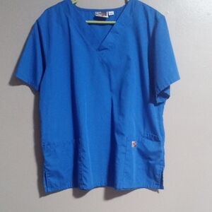 Scrub Zone Royal Blue Scrub Top Size Large